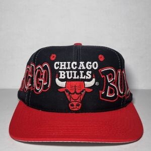 Vintage 90s Chicago Bulls Graffiti Twill NBA Hat Cap Snapback 🔥